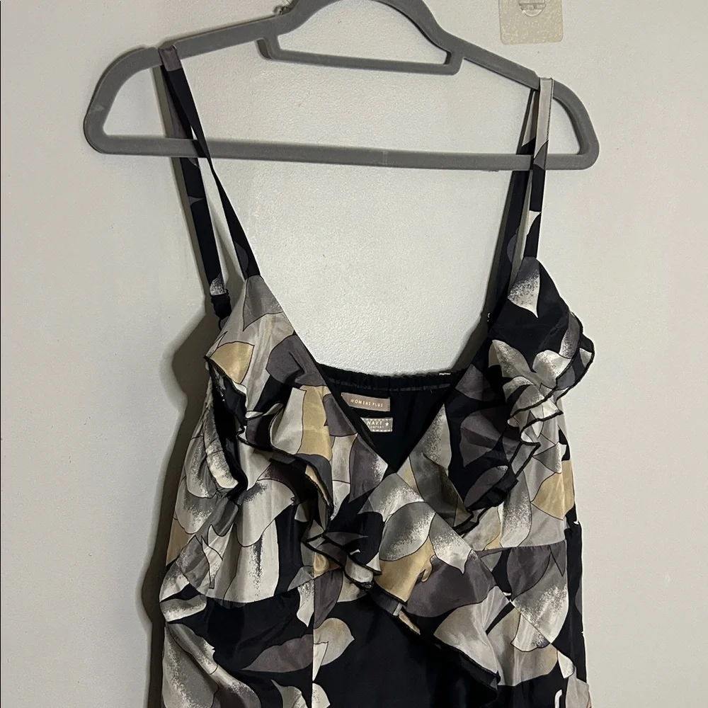 Old Navy Women's Plus Black and Gray 100% Silk Dress Dress - Picture 2 of 8